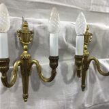 Pair of sconces Louis XVI Bronze