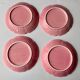 4 vintage rose shaped barbotine plates