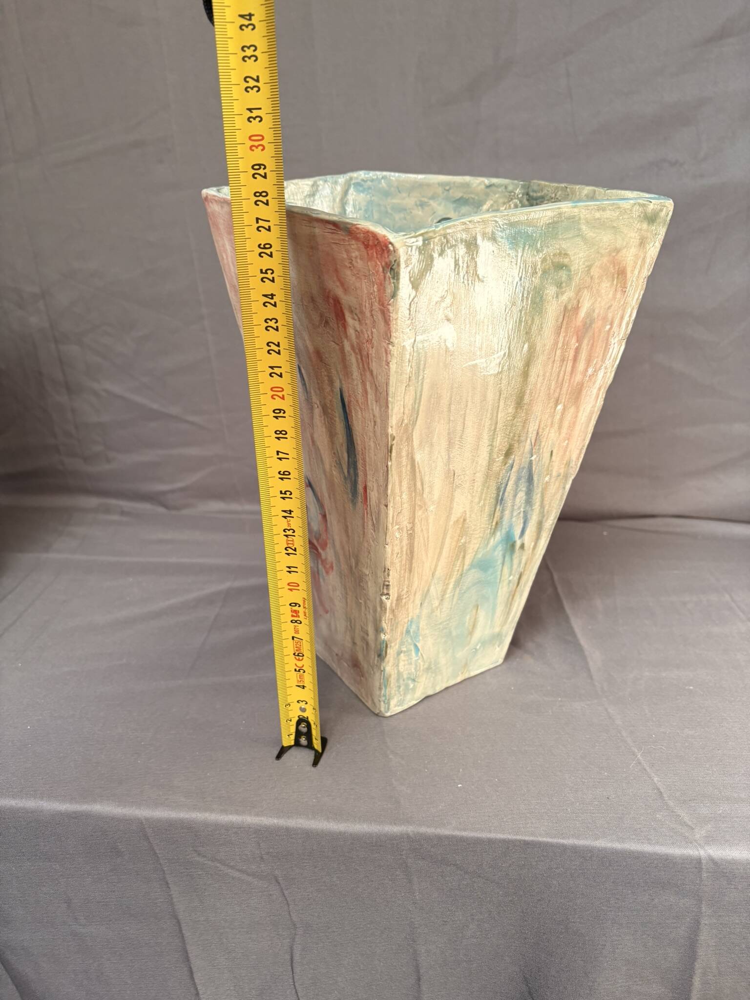 Vintage Brutalist Vase Signed Modern Contemporary Ceramics 70 Signed LB
