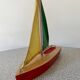 Navigable wooden basin sailboat. OGAS model made in Germany, 70s