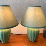 Pair of green lamps