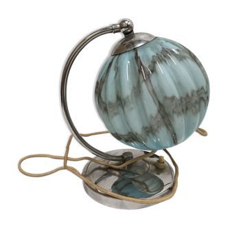Opaline lamp blue marble art deco