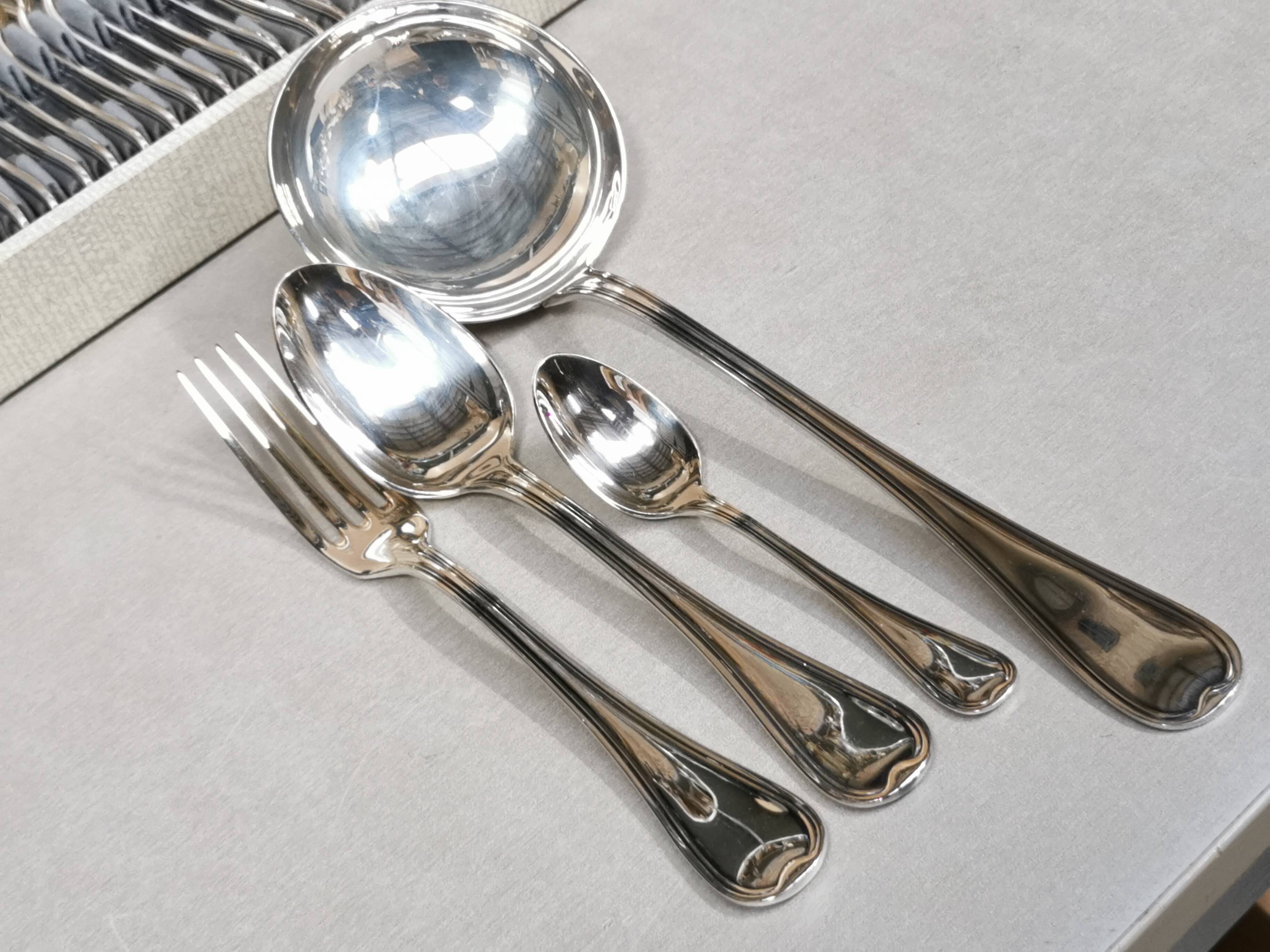 Ercuis 100 37-piece cutlery set, silver metal