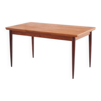 Scandinavian-style teak dining table with extensions - France 60s