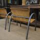 Paire de fauteuils en métal et bois 1950