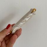 Set of 9 vintage art deco knife holders in pearly and gold ceramic