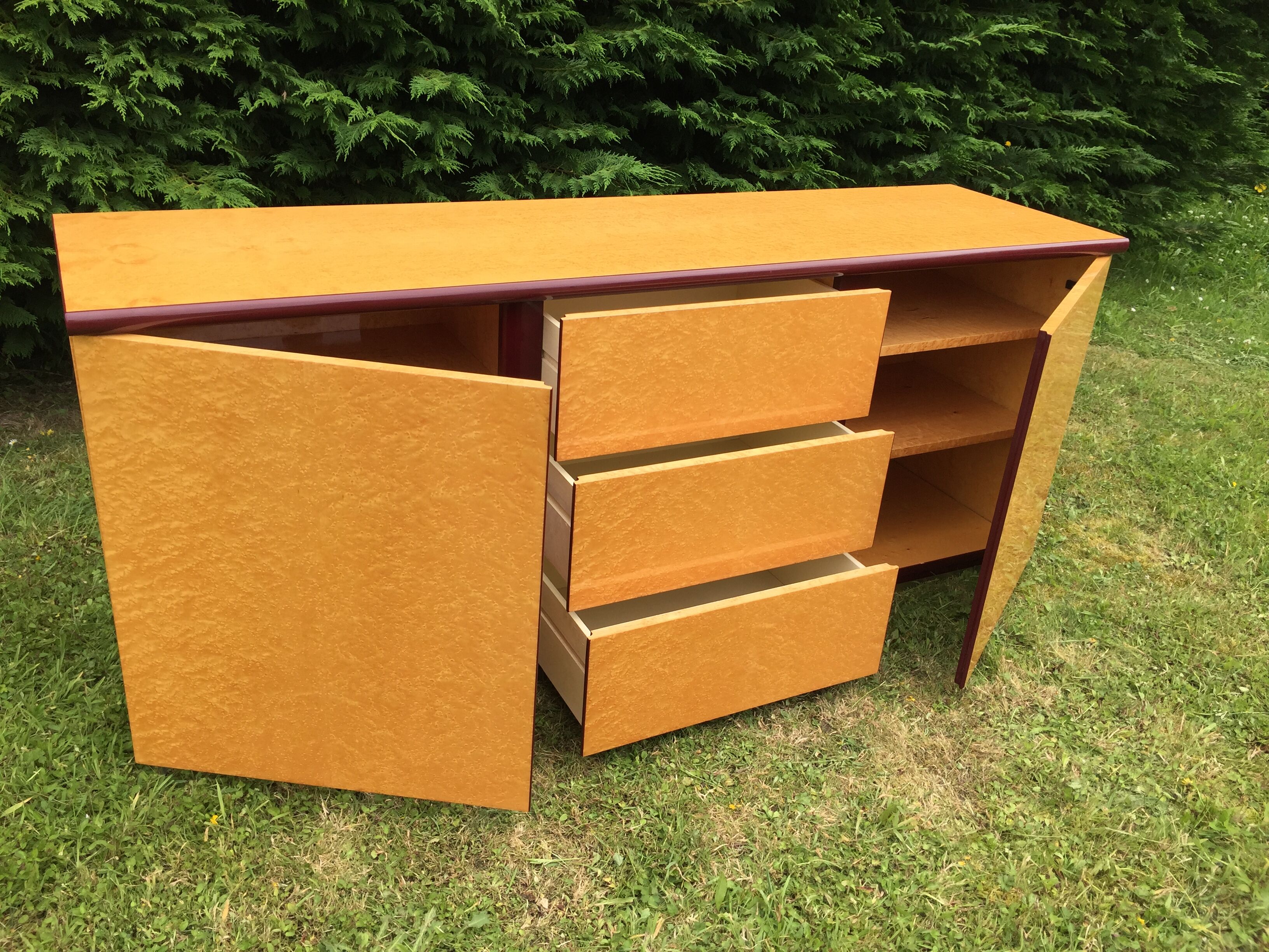 Vintage sycamore sideboard Mario Sabot 1970