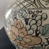Vintage covered stoneware pot
