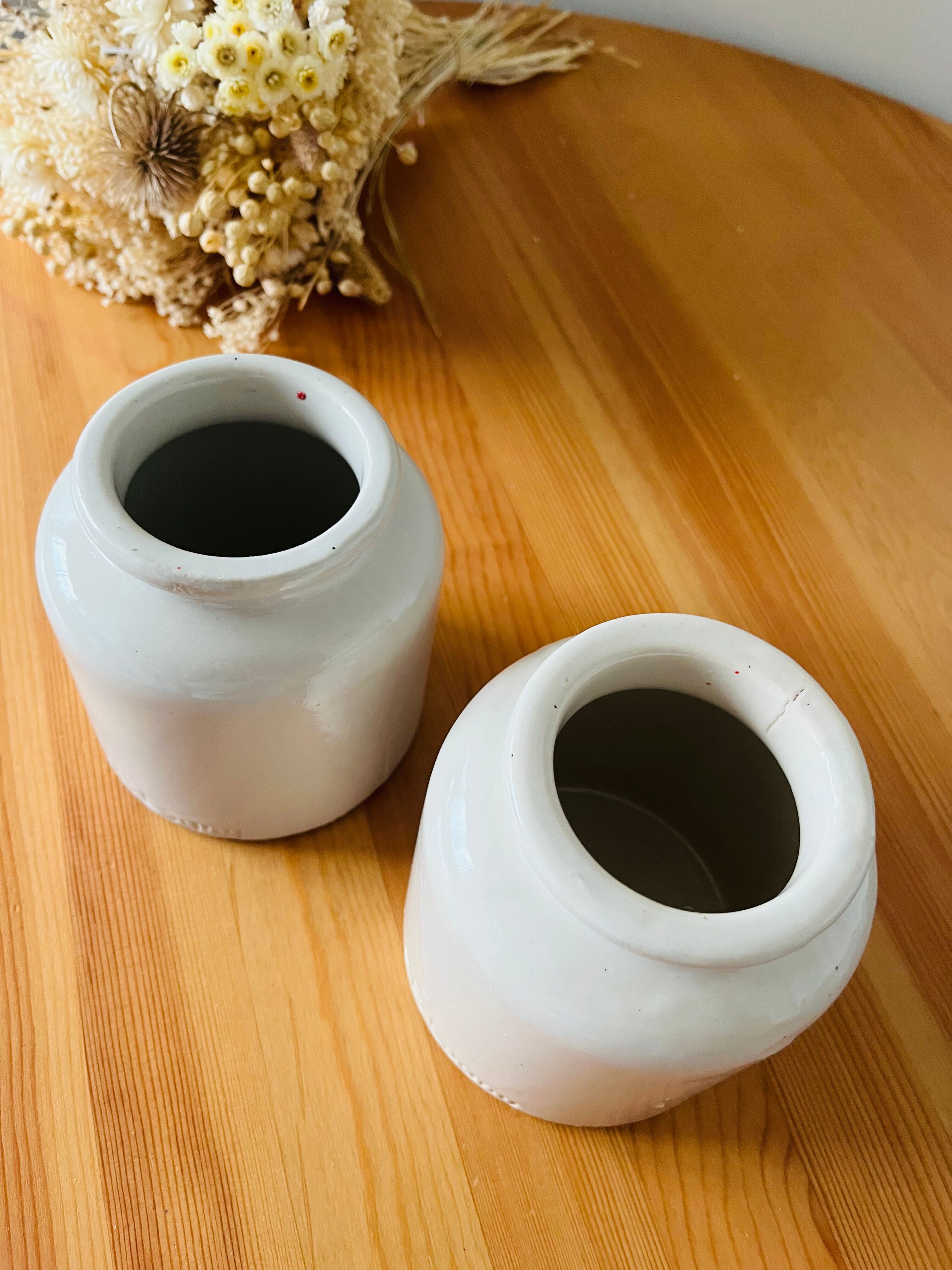 Ancient sandstone mustard pots