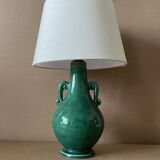Old green ceramic lamp