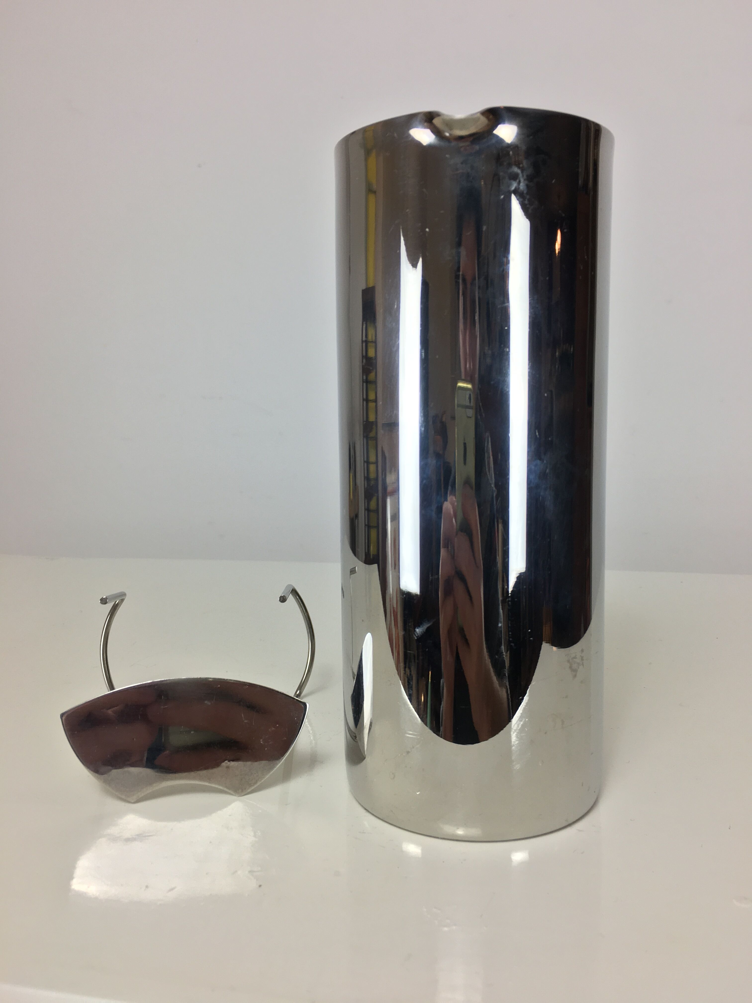 Scandinavian pitcher by Guy Degrenne, stainless steel and wood