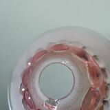 Lampshade pendant lamp in vintage pink molded glass