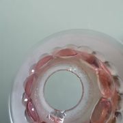 Lampshade pendant lamp in vintage pink molded glass