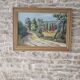 Oil painting on Isorel - Hilly countryside landscape Signed H Pages 1969