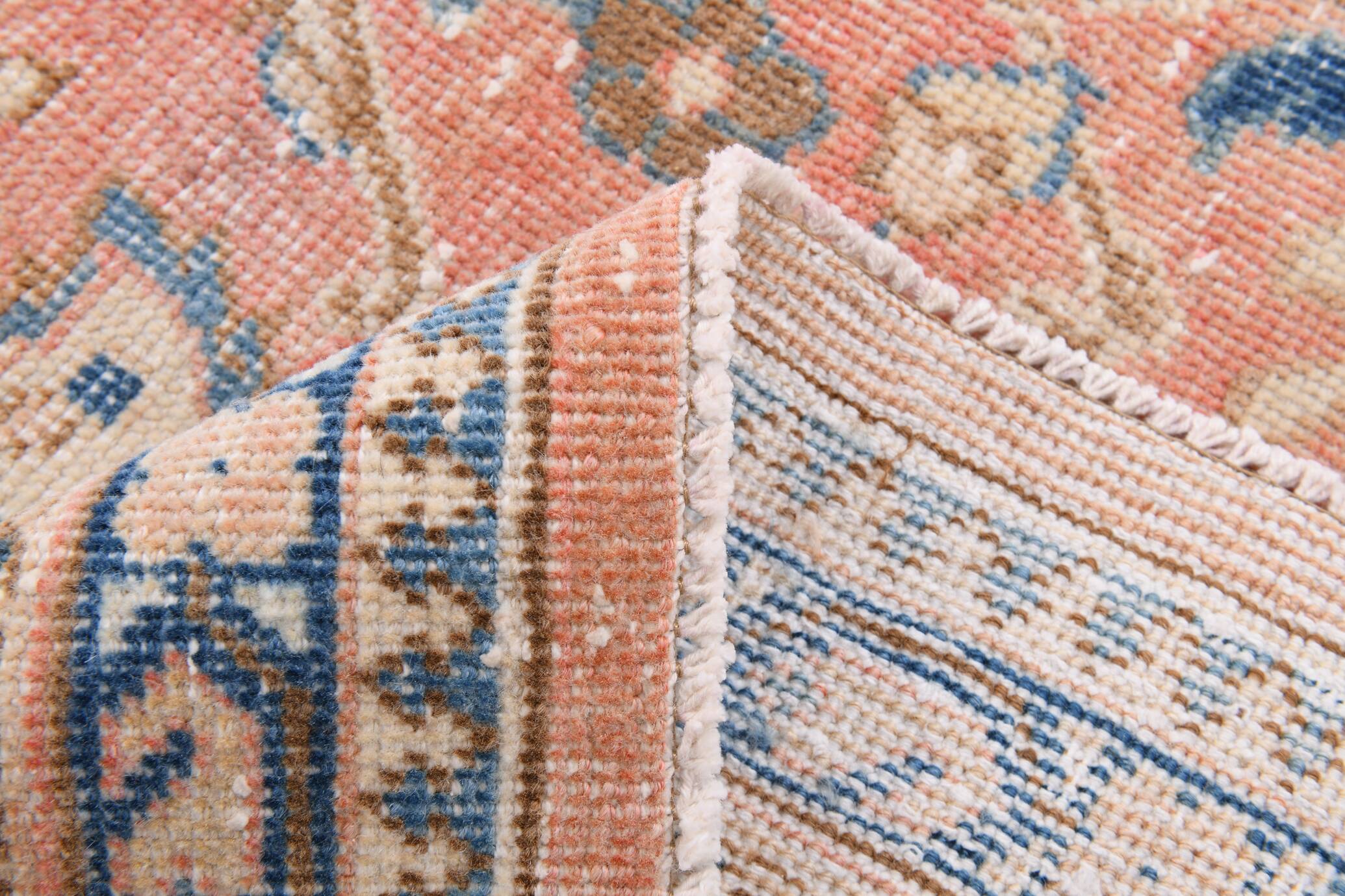 Tapis persan classique rose et bleu 9x12, 280x382 cm