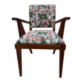 Paire de fauteuil bridge vintage compas