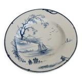 Compotier bas antique en faience de Gien XIXème modèle Marines
