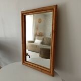 Miroir vintage en bambou années 60 65*45cm