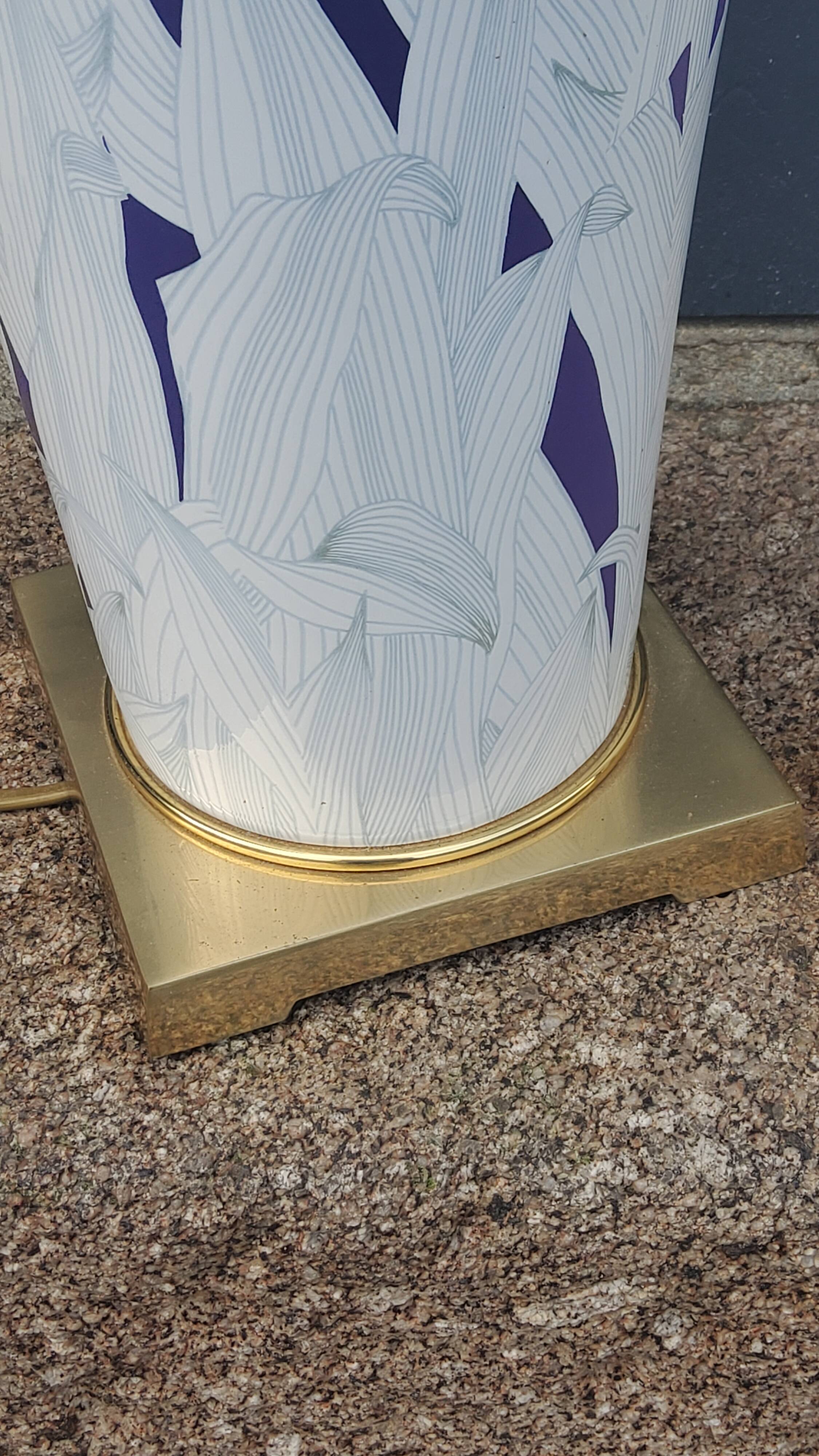 Lamp from the house Le Dauphin in ceramic and gilded brass