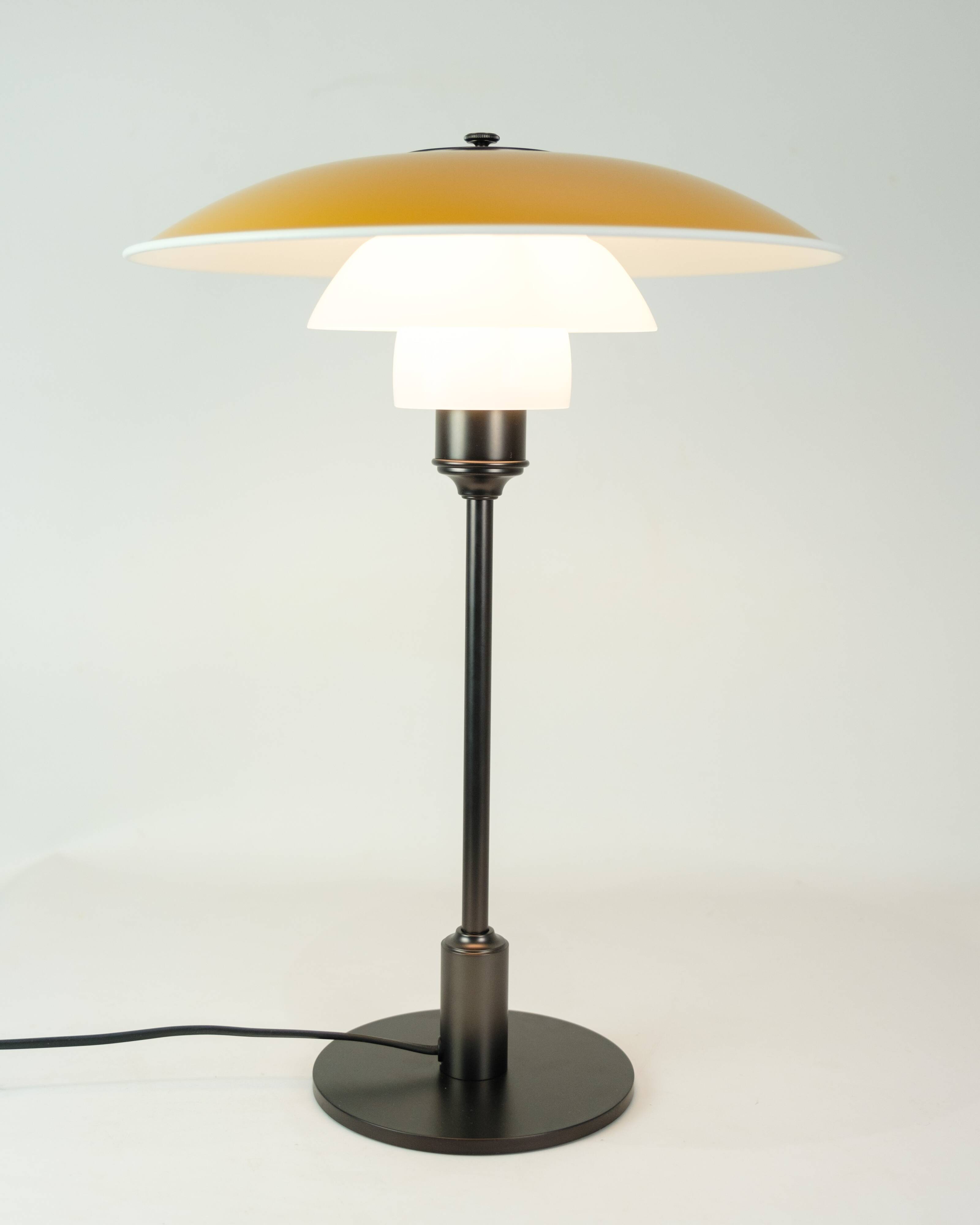 PH 3½-2½ Table Lamp With Yellow Metal Top Shade By Poul henningsen
