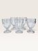 Set de 5 verres à pied en verre pressé moulé