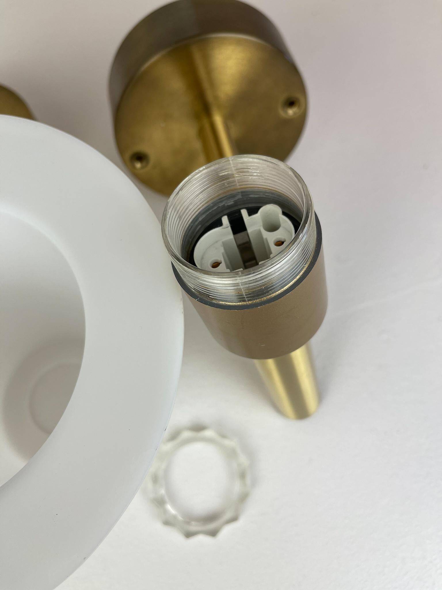 Mid-century brass and acrylic wall lamps Luxus, Sweden, 1960s