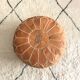 Pouf en cuir naturel du maroc style ottoman
