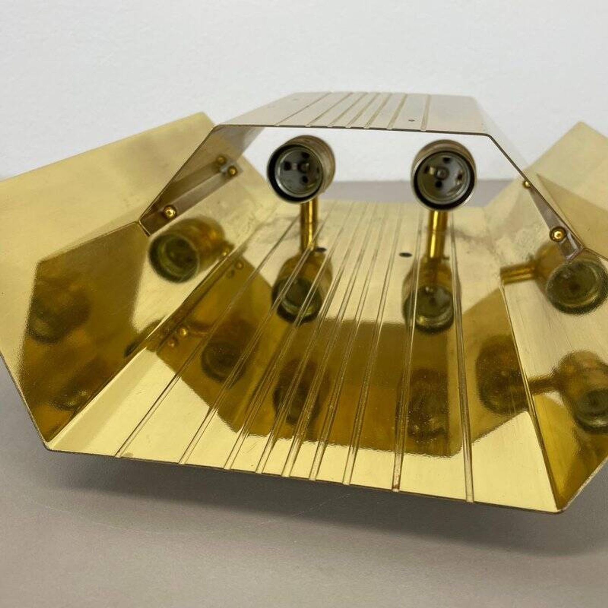 Large brass wall lamp by Vereinigte Werkstätten, 1980s