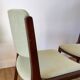 Pair of wooden armchairs and green and ecru fabrics 70s