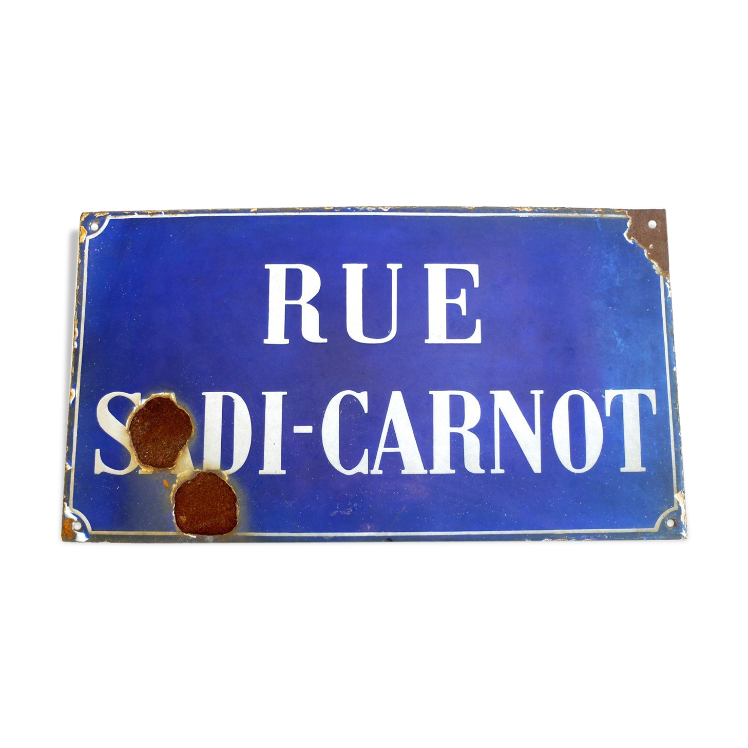 Convex enamelled plate "rue sadi carnot", 30 years