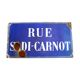 Plaque émaillée bombée " rue sadi carnot ", années 30
