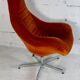 Space age chair, fiberglass, orange velvet, circa 1970s