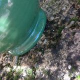 Pitcher ball in glazed green ceramic vintage 60s-70s