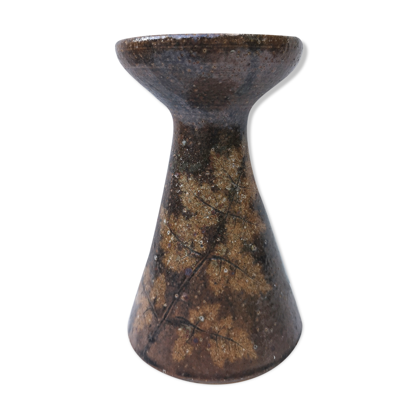 Vintage vase in pyrity sandstone, signed