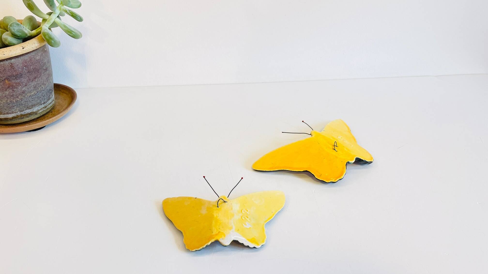 Vintage ceramic wall butterflies