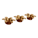 Trio of Mid-Century Swedish Brass Candle Holders by Scandia