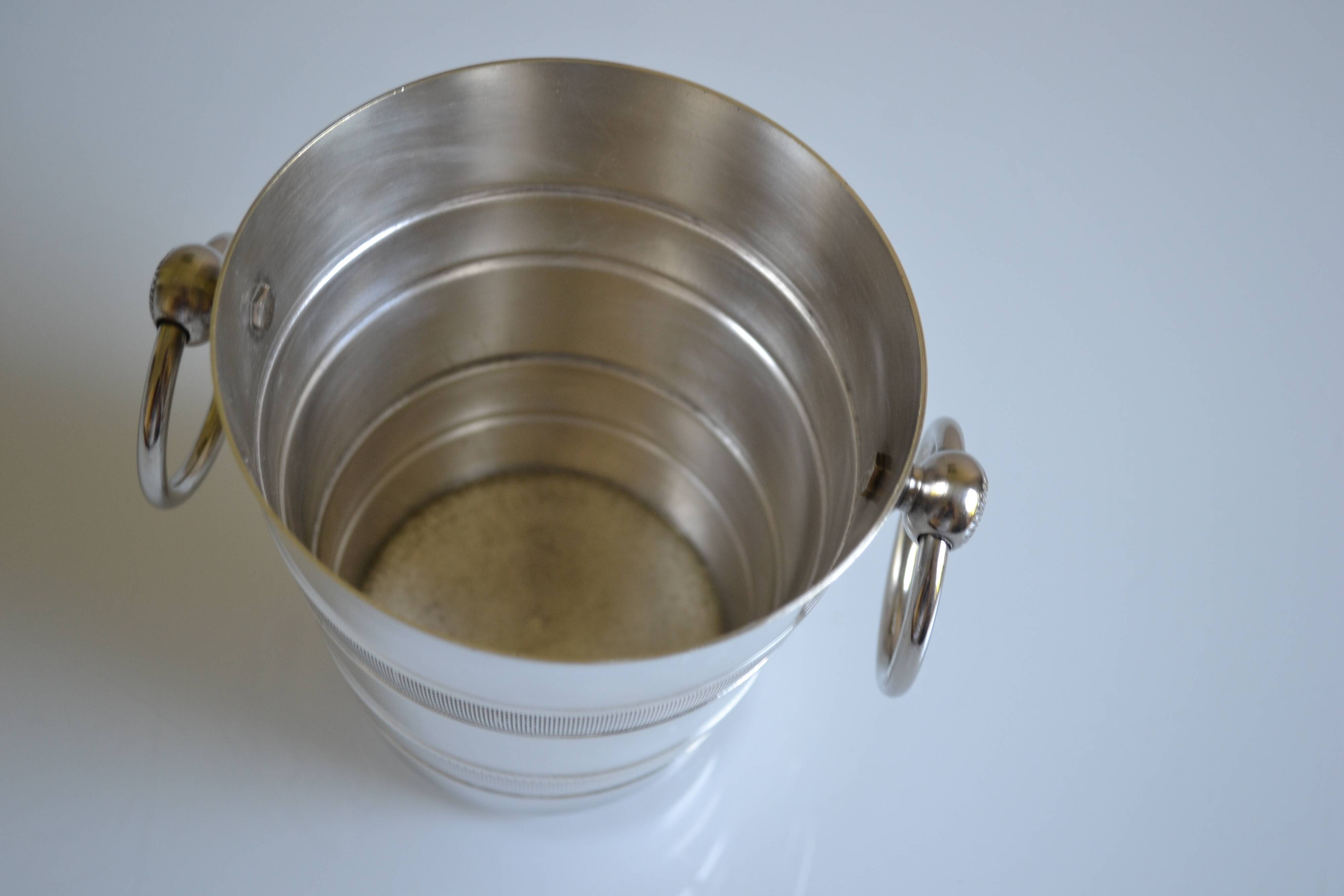 Vintage silver metal ice bucket