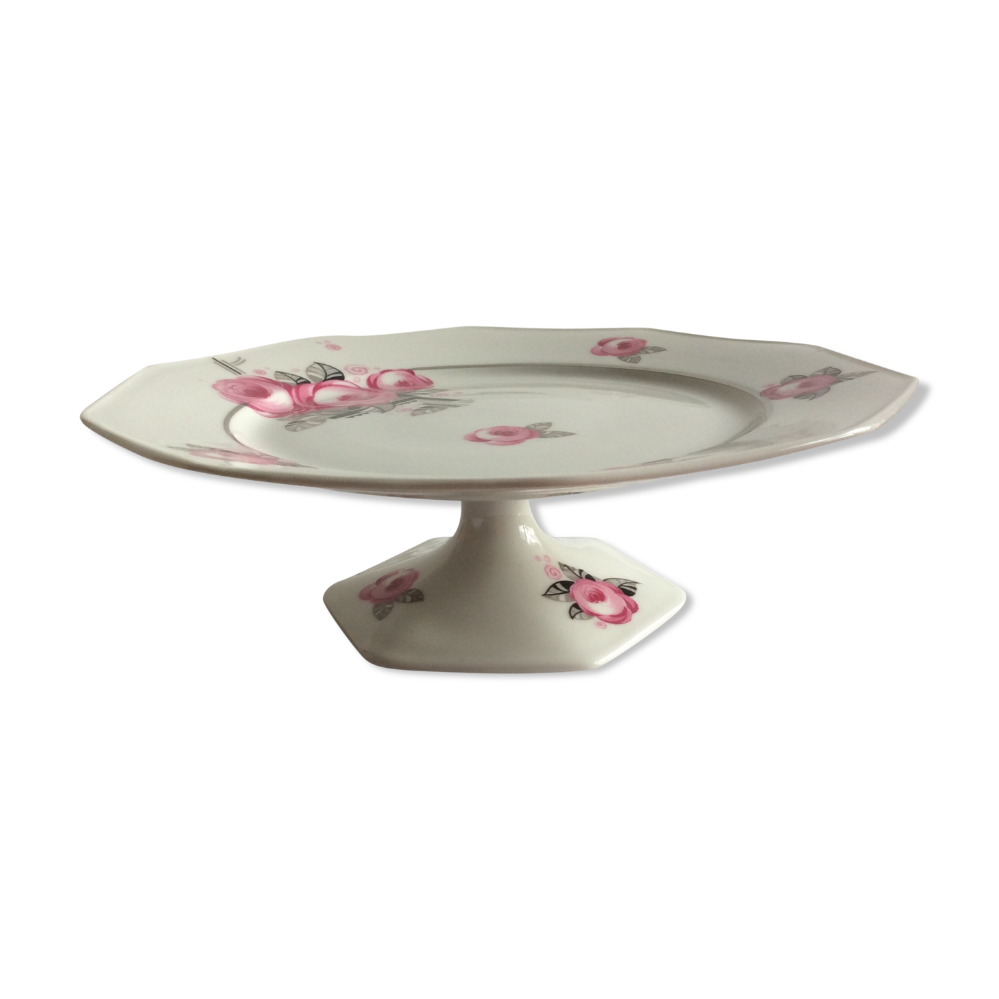 Servant dish on porcelain pedestal Limoges MC