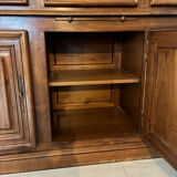 Library with 3 doors, Louis Philippe in French walnut.