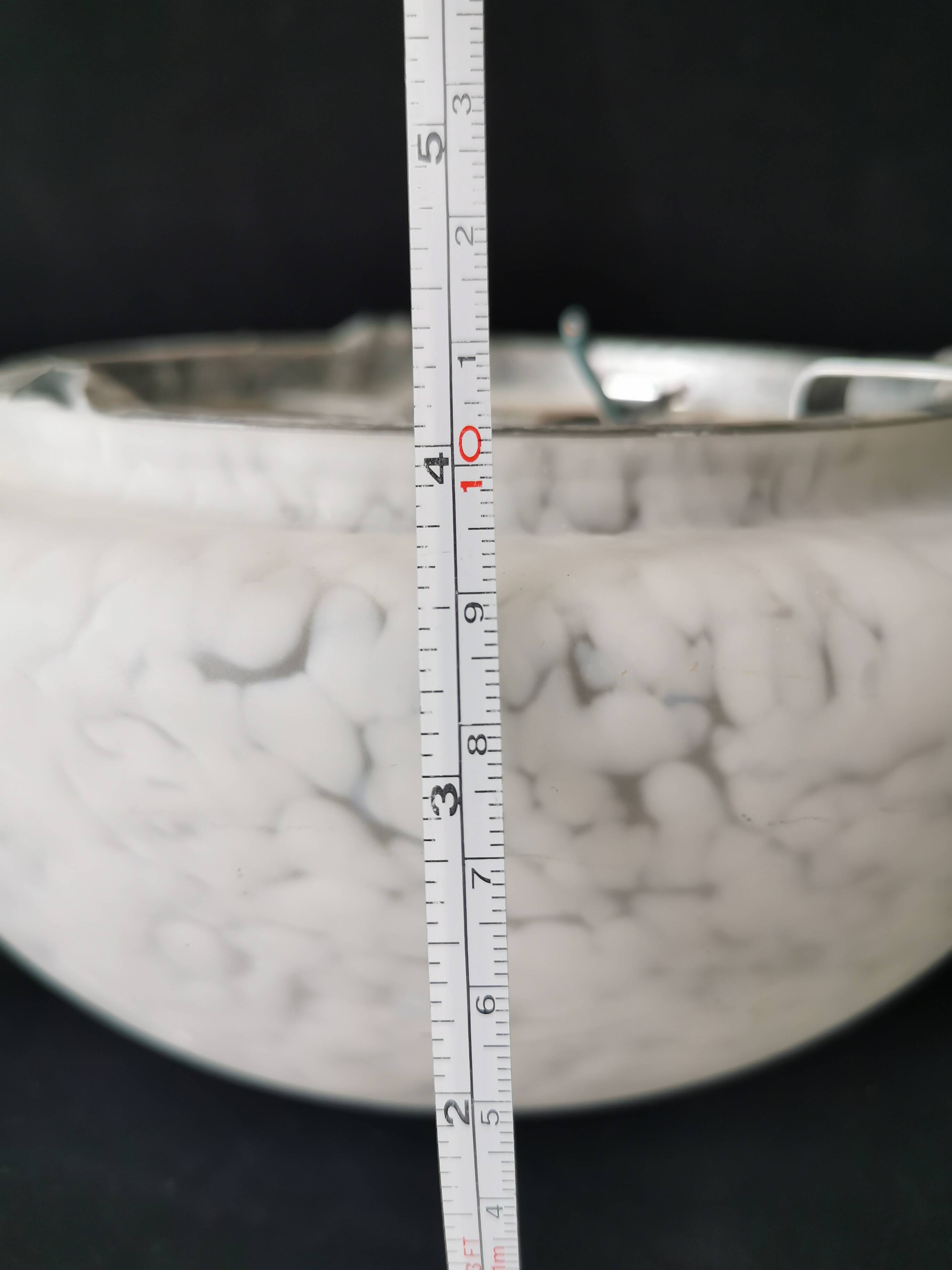 Clichy glass wall light, white moutonné glass, 1980s