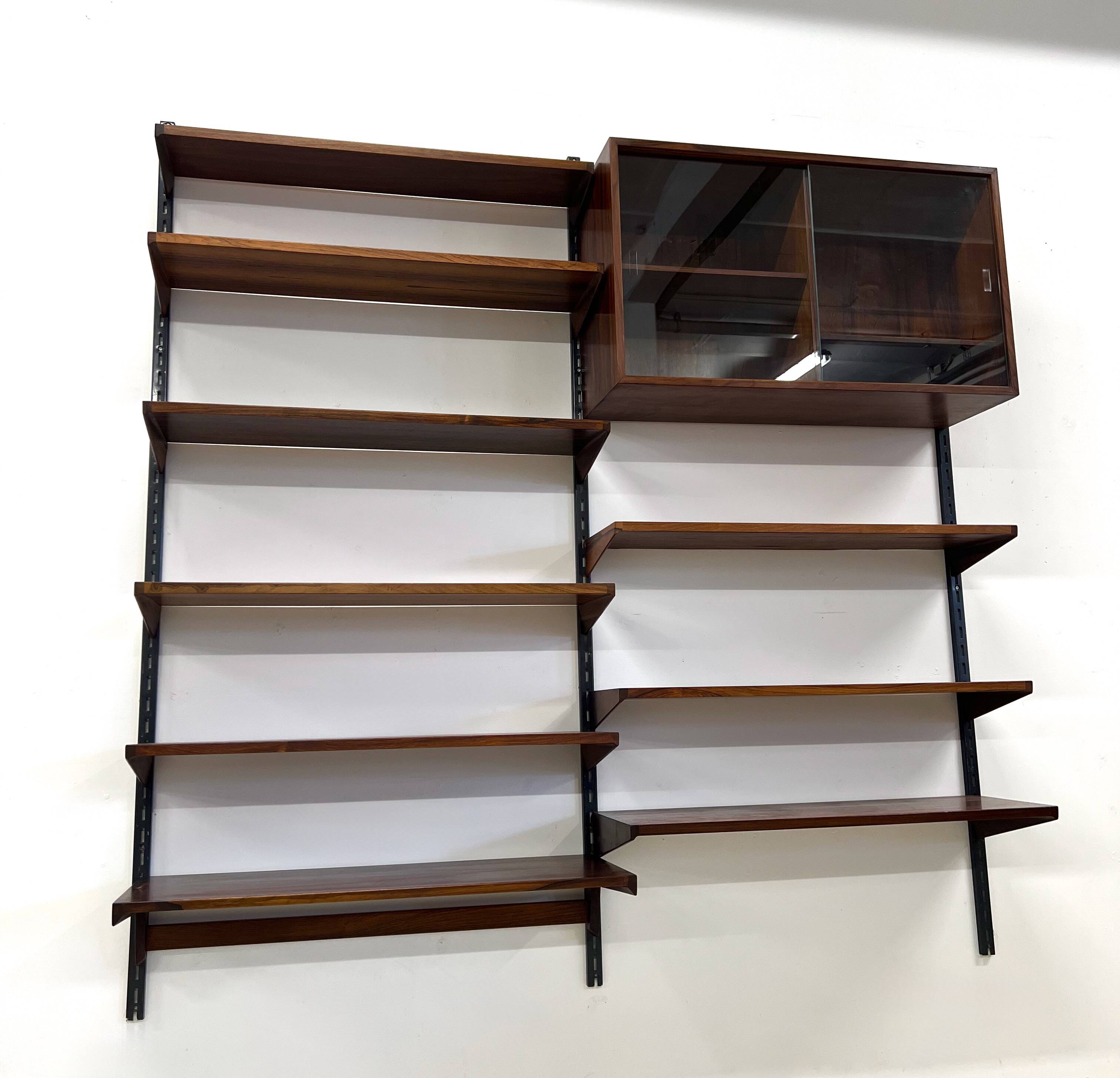 Rosewood Modular Wall System By Kai Kristiansen for Feldballes, 1960s.