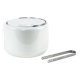 Stelton Ice Bucket in White with Steel Detail, Danish Design, 1970s