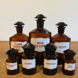 Set of 7 apothecary bottles