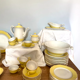 Service de 52 pièces en porcelaine kg luneville, modèle jonquille
