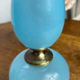 Blue opaline lamp and brass