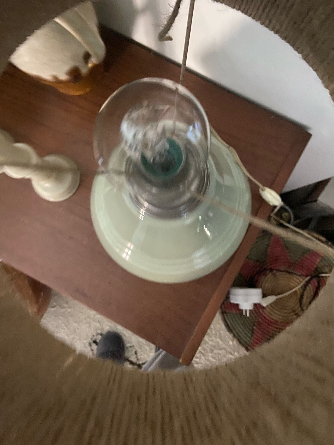 Glass lamp and rope Art Deco