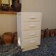 Art Deco chest of drawers in white painted wood with 4 drawers