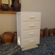 Art Deco chest of drawers in white painted wood with 4 drawers
