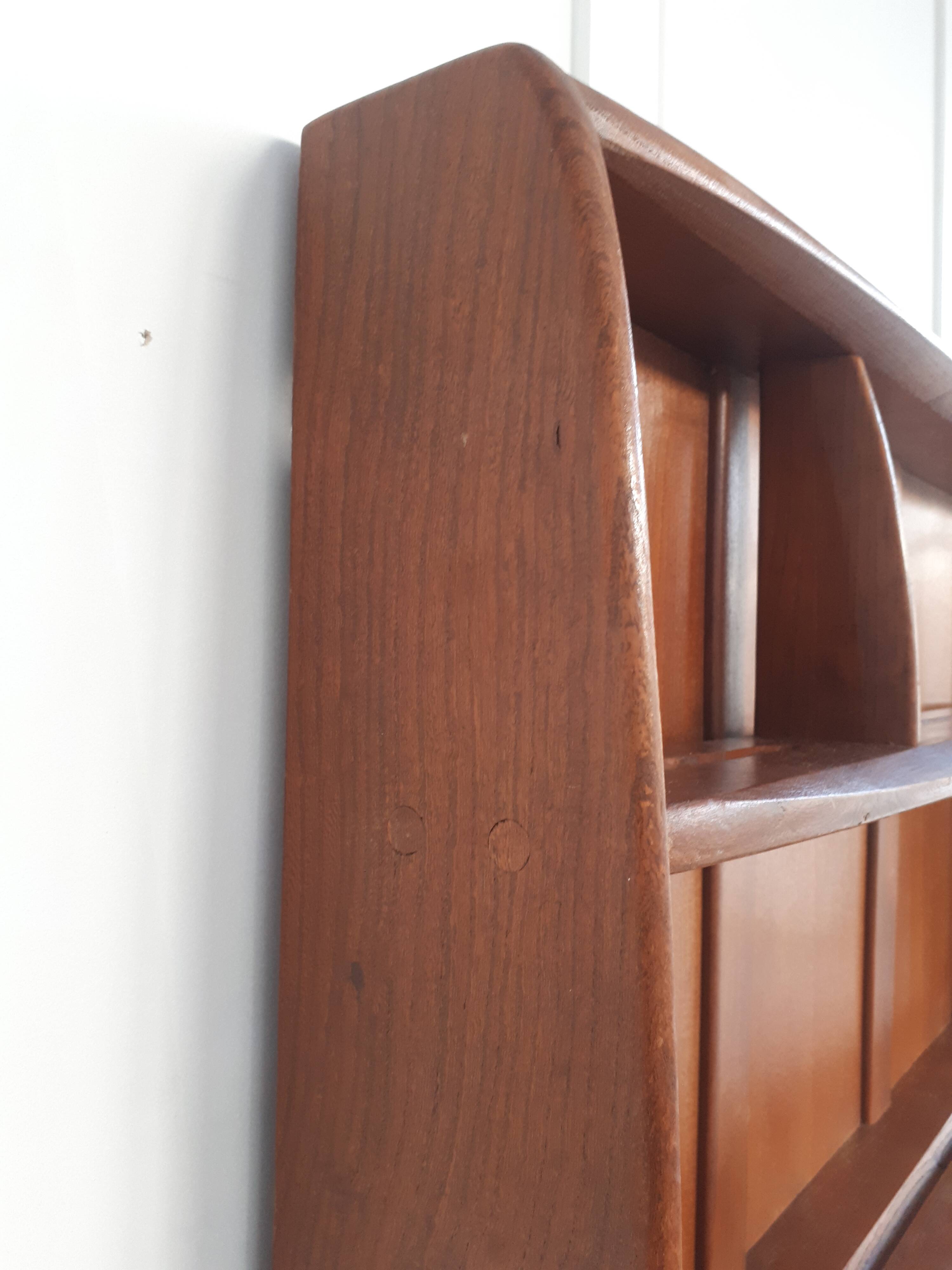 Vintage Ercol solid elm shelf c1960