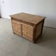 Low workshop cabinet with 8 drawers in solid wood, printing style.